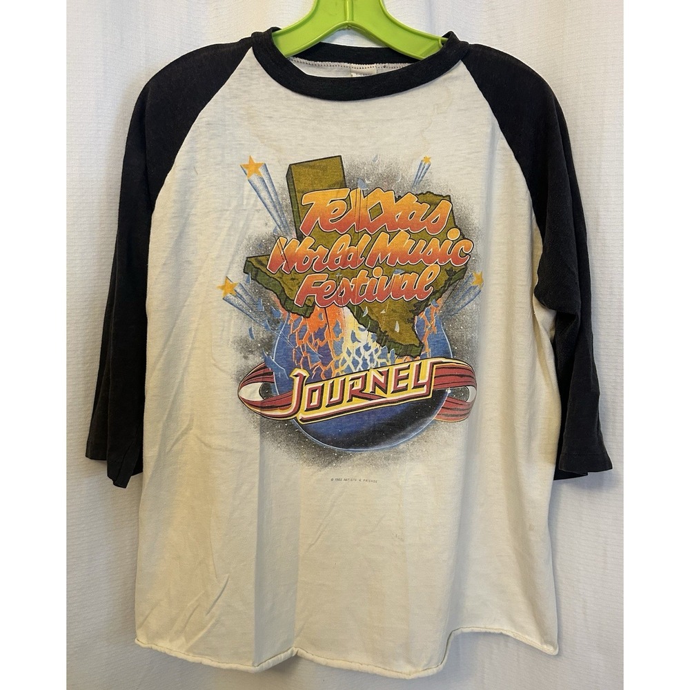 VTG Texxas Jam 1982 Raglan Shirt Size XL Journey Joan Jett Sammy Hagar Santana